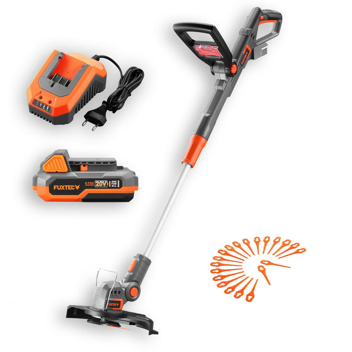 Bild 1 B-WARE FUXTEC 20V Akku Rasentrimmer FX-E1RT20 SET mit 1 x Akku 2Ah, 1 x Ladegerät 2,4A