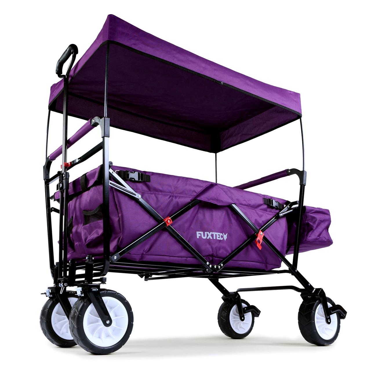 B-WARE FUXTEC Bollerwagen Lila mit Sonnendach JW-76CP