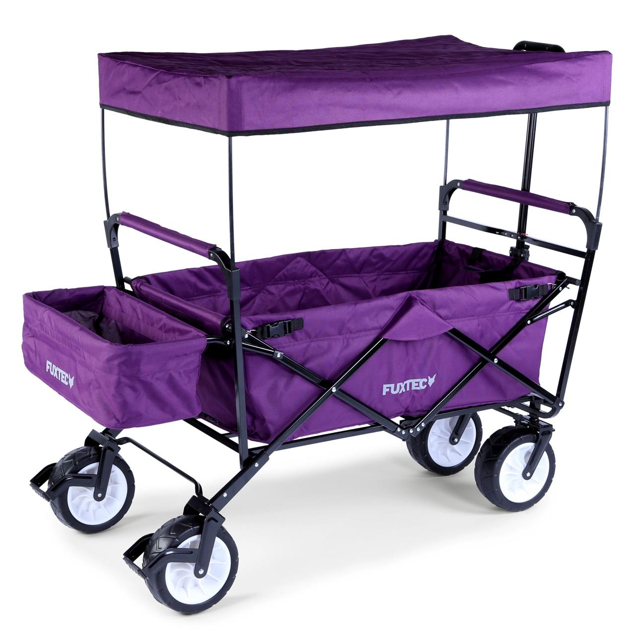 B-WARE FUXTEC Bollerwagen Lila mit Sonnendach JW-76CP
