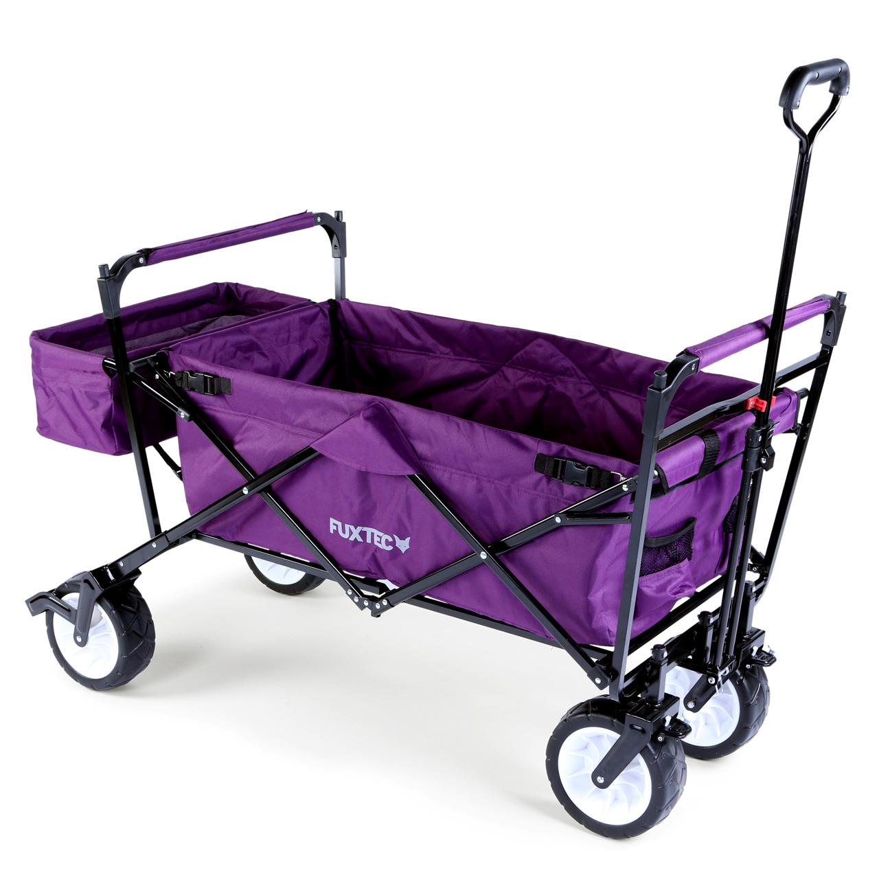 B-WARE FUXTEC Bollerwagen Lila mit Sonnendach JW-76CP