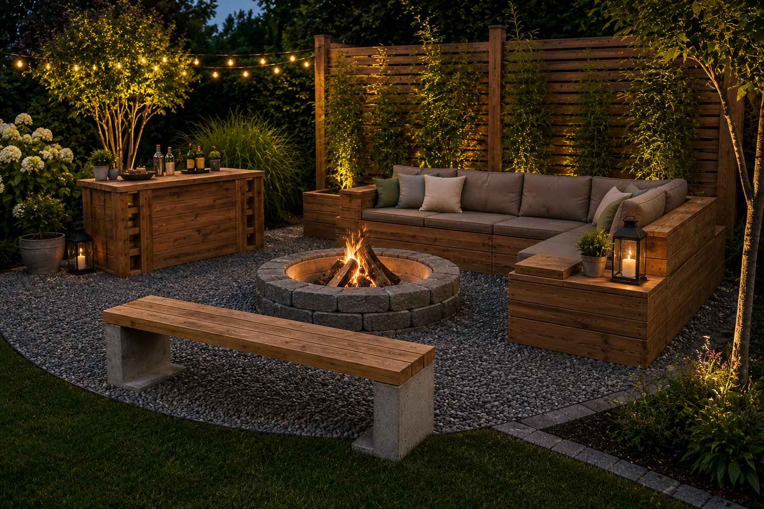 Gartenlounge selber bauen: Garten gemütlich gestalten mit modularen Gartenmöbeln für Terrasse, Outdoor-Lounge und Lounge-Set