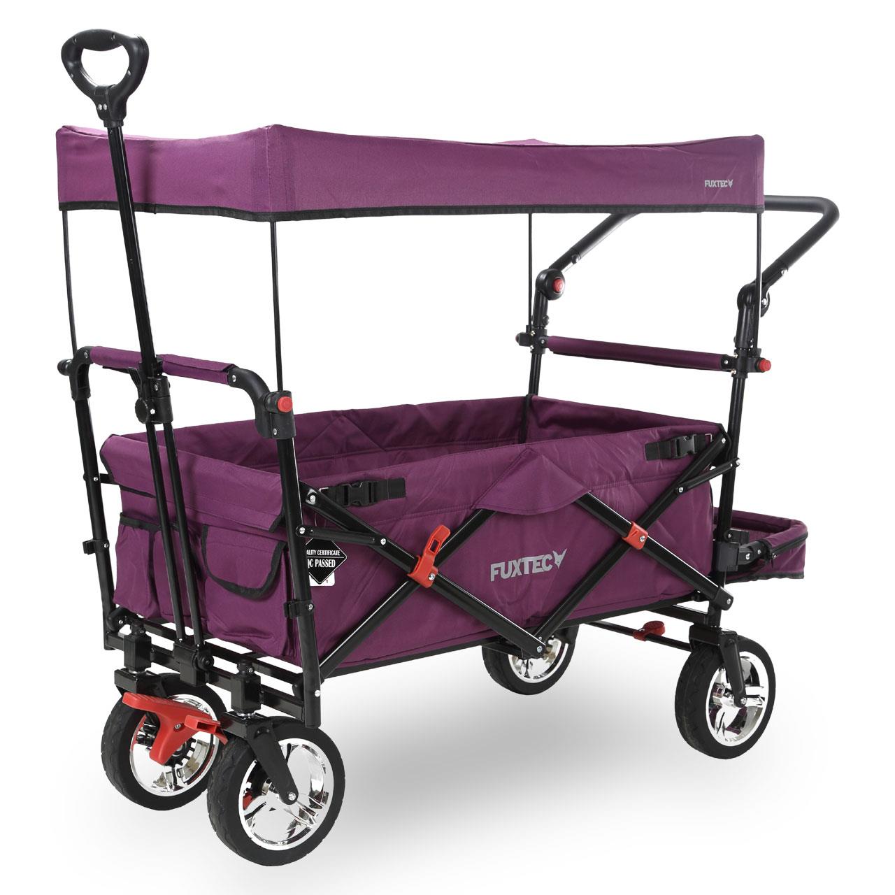 B-Ware FUXTEC Bollerwagen FX-CT800 mit UV-geschütztem Sonnendach,Schiebegriff & Innenraumverlängerung
