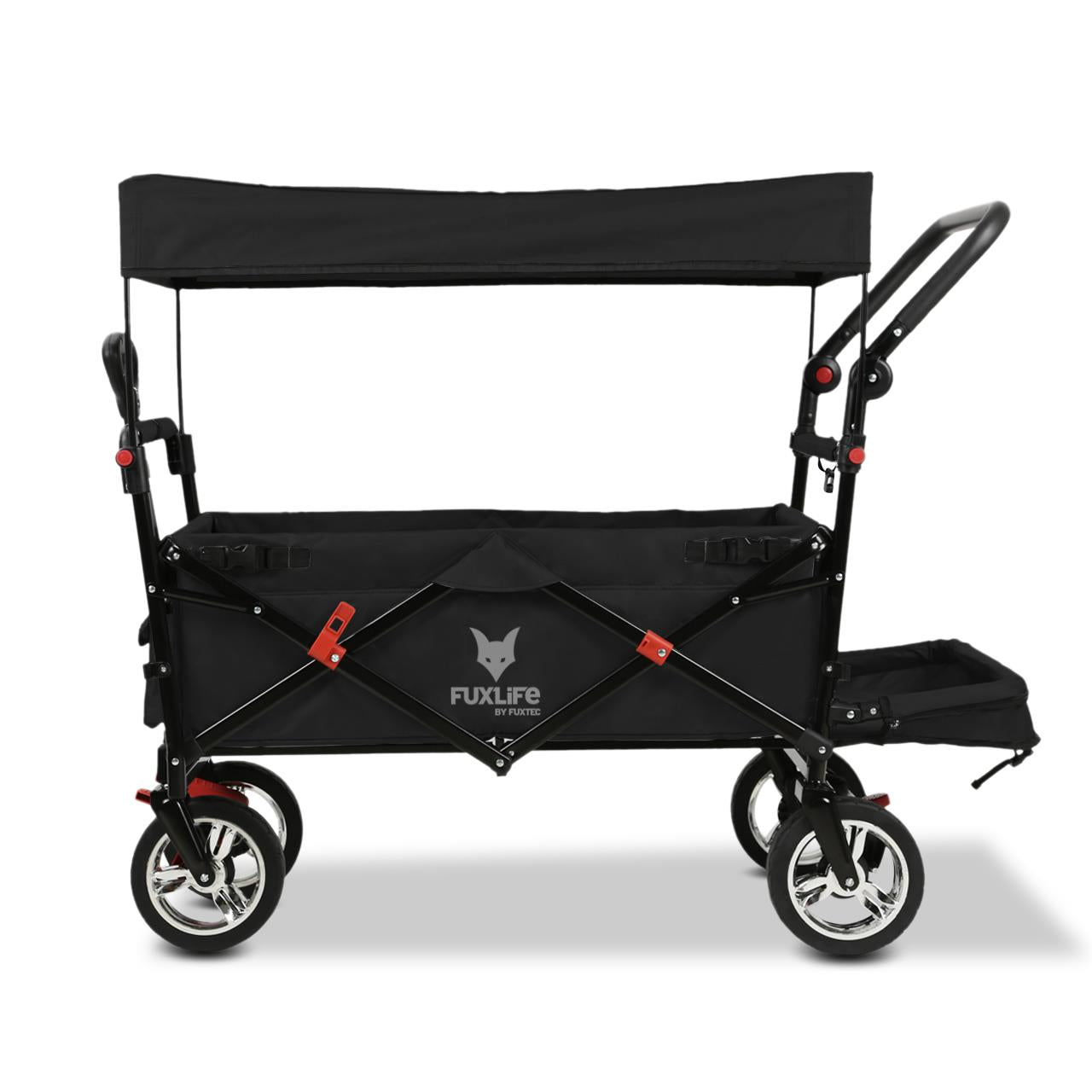 FUXTEC Bollerwagen FX-CT800 mit UV-geschütztem Sonnendach,Schiebegriff & Innenraumverlängerung
