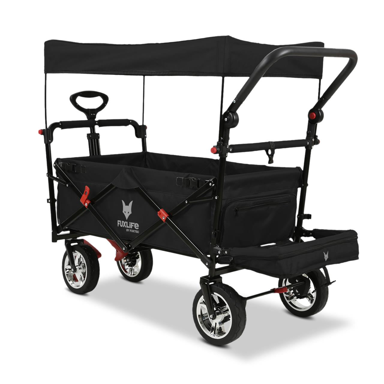 FUXTEC Bollerwagen FX-CT800 mit UV-geschütztem Sonnendach,Schiebegriff & Innenraumverlängerung