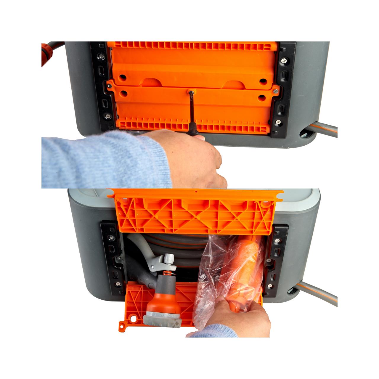 B-WARE 20m moderner  quadratischer Schlauchaufroller