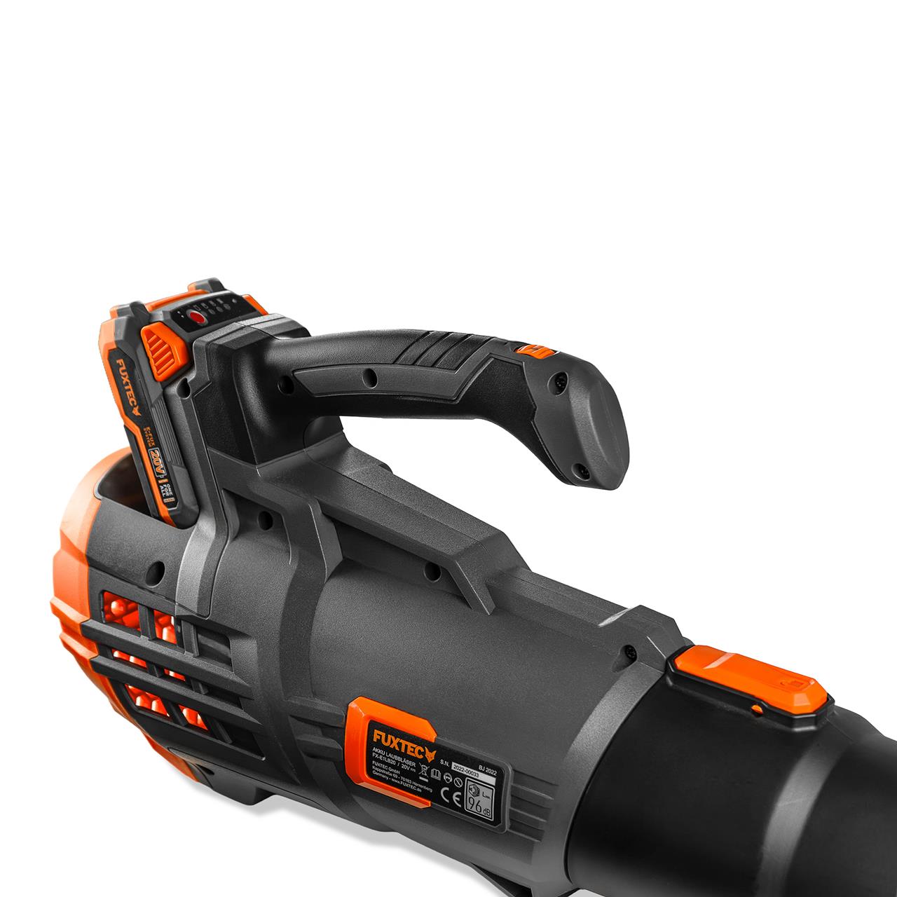 B-WARE FUXTEC 20V Akku Laubbläser FX-E1LB20 SET 3 mit 1 x Akku 4Ah, 1 x Ladegerät 1A