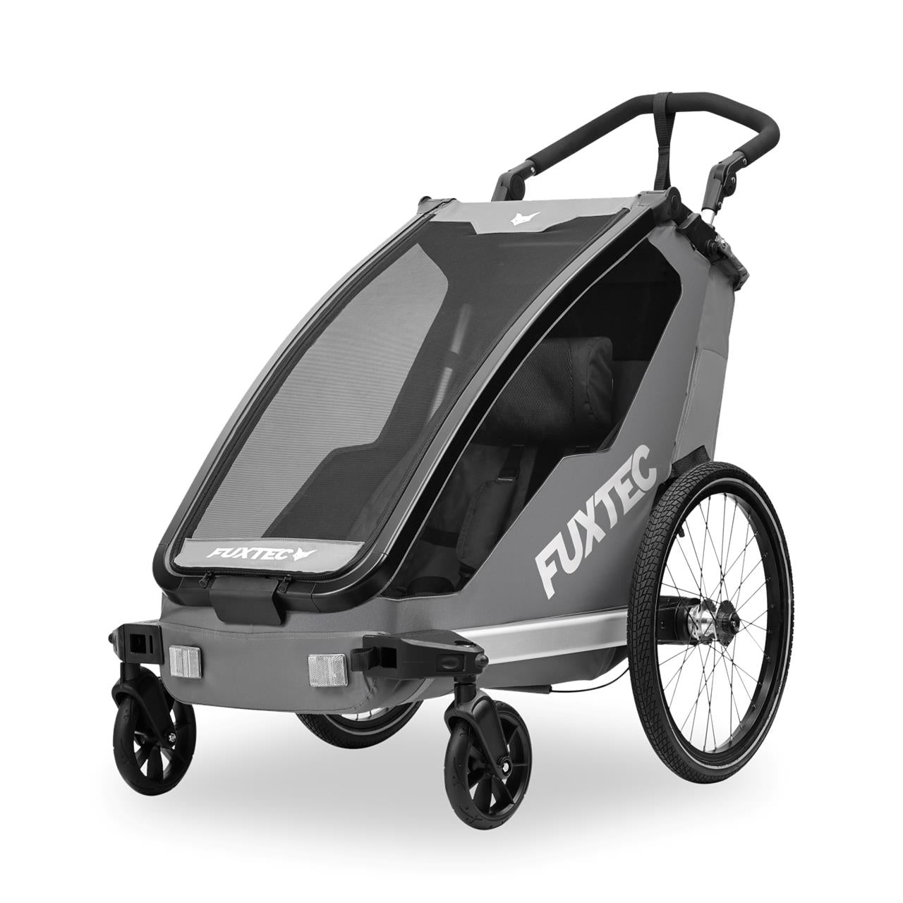 Bild 1 B-WARE FUXTEC Fahrradanhänger FX-FA1S/Einsitzer Grau