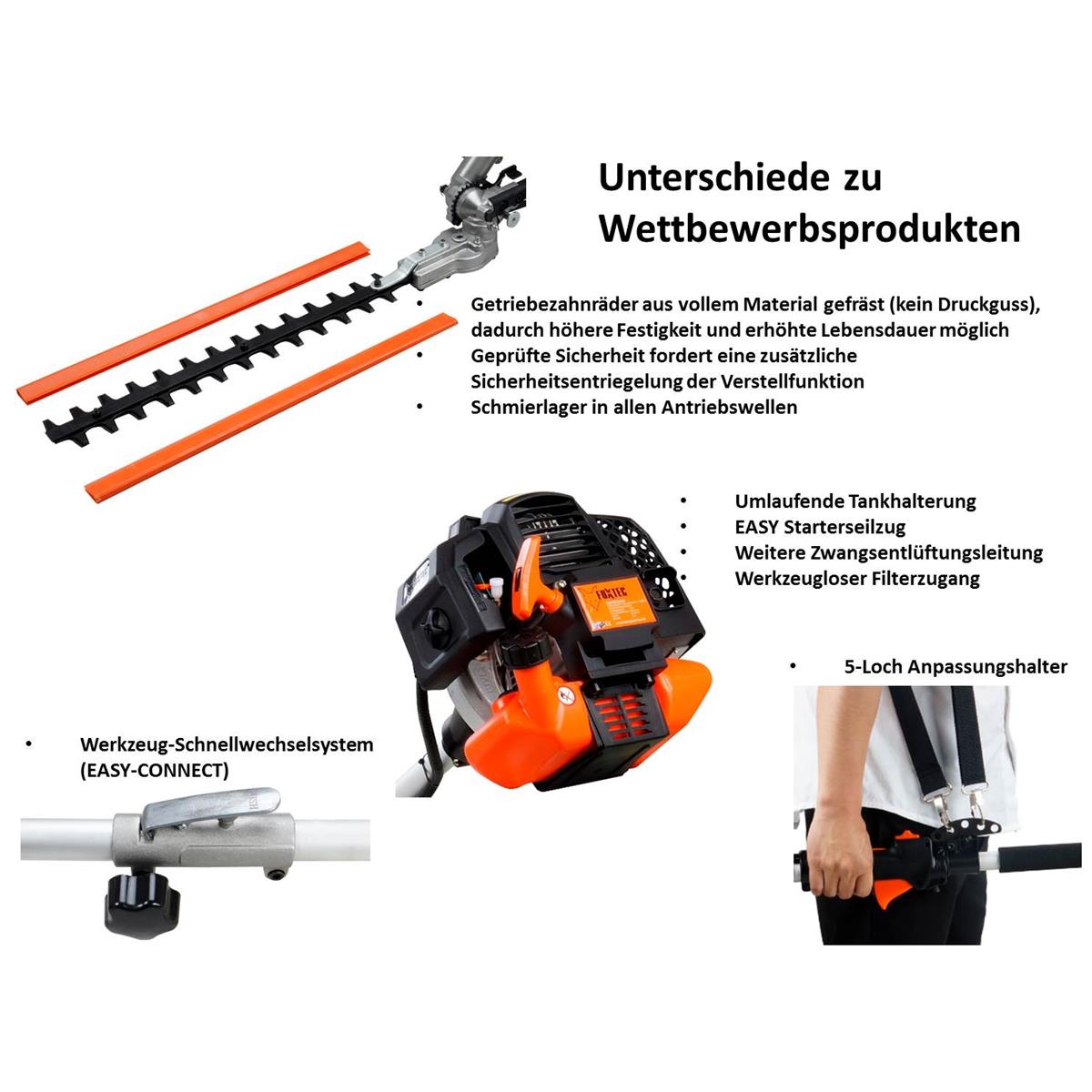 Bild 1 B-WARE FUXTEC FX-MT252ER Multitool 5in1 Benzin Motorsense mit verstellbarem Hochentaster