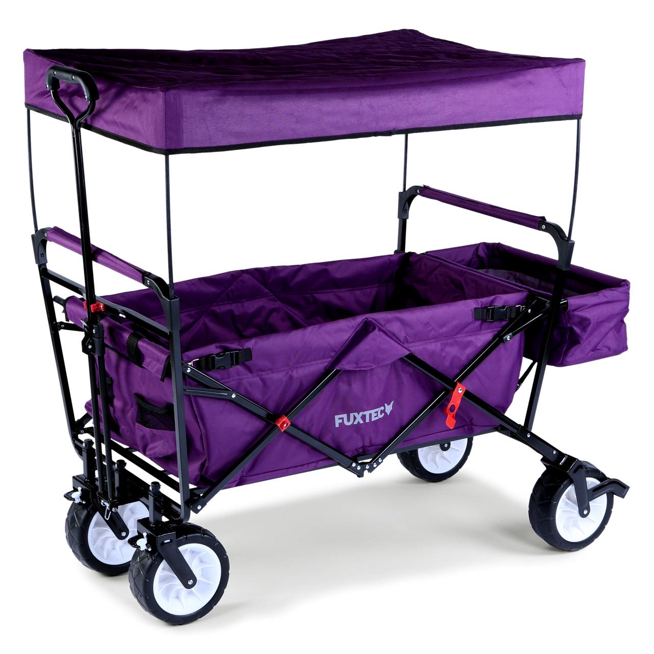 B-WARE FUXTEC Bollerwagen Lila mit Sonnendach JW-76CP