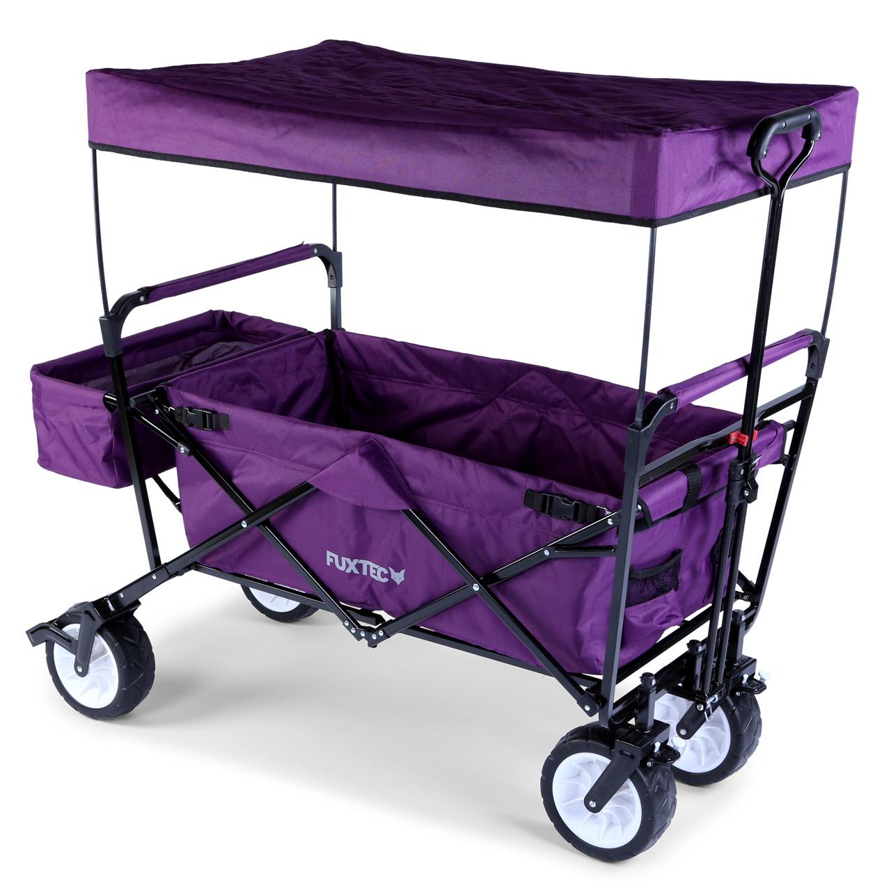 B-WARE FUXTEC Bollerwagen Lila mit Sonnendach JW-76CP