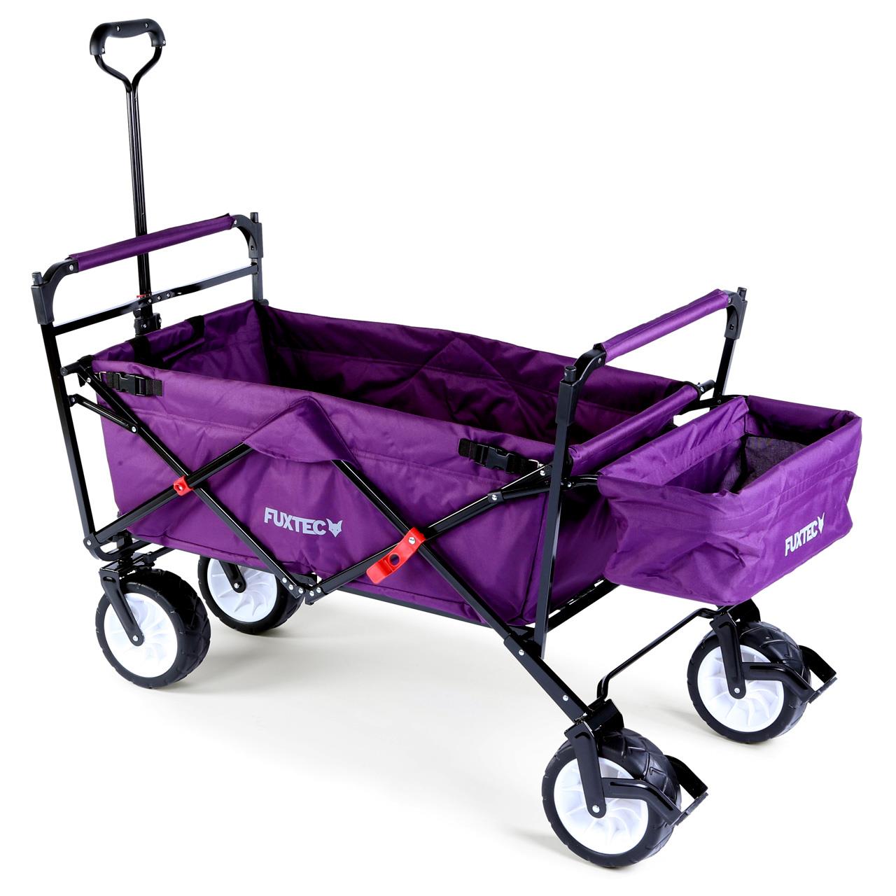 B-WARE FUXTEC Bollerwagen Lila mit Sonnendach JW-76CP