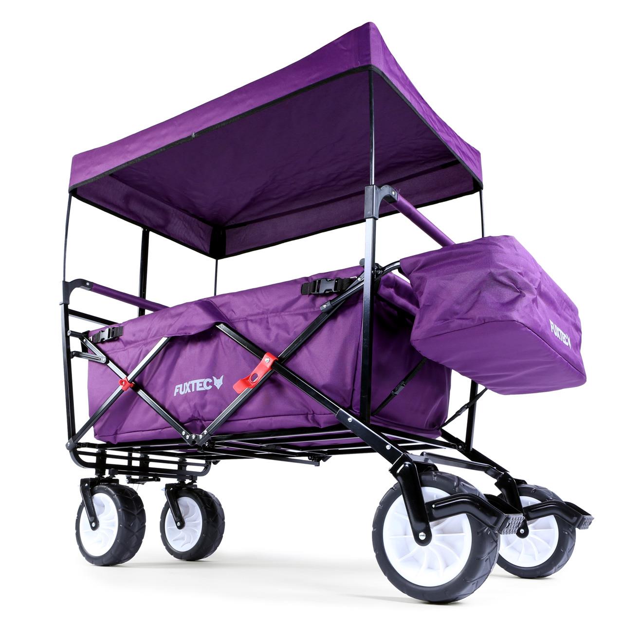 B-WARE FUXTEC Bollerwagen Lila mit Sonnendach JW-76CP