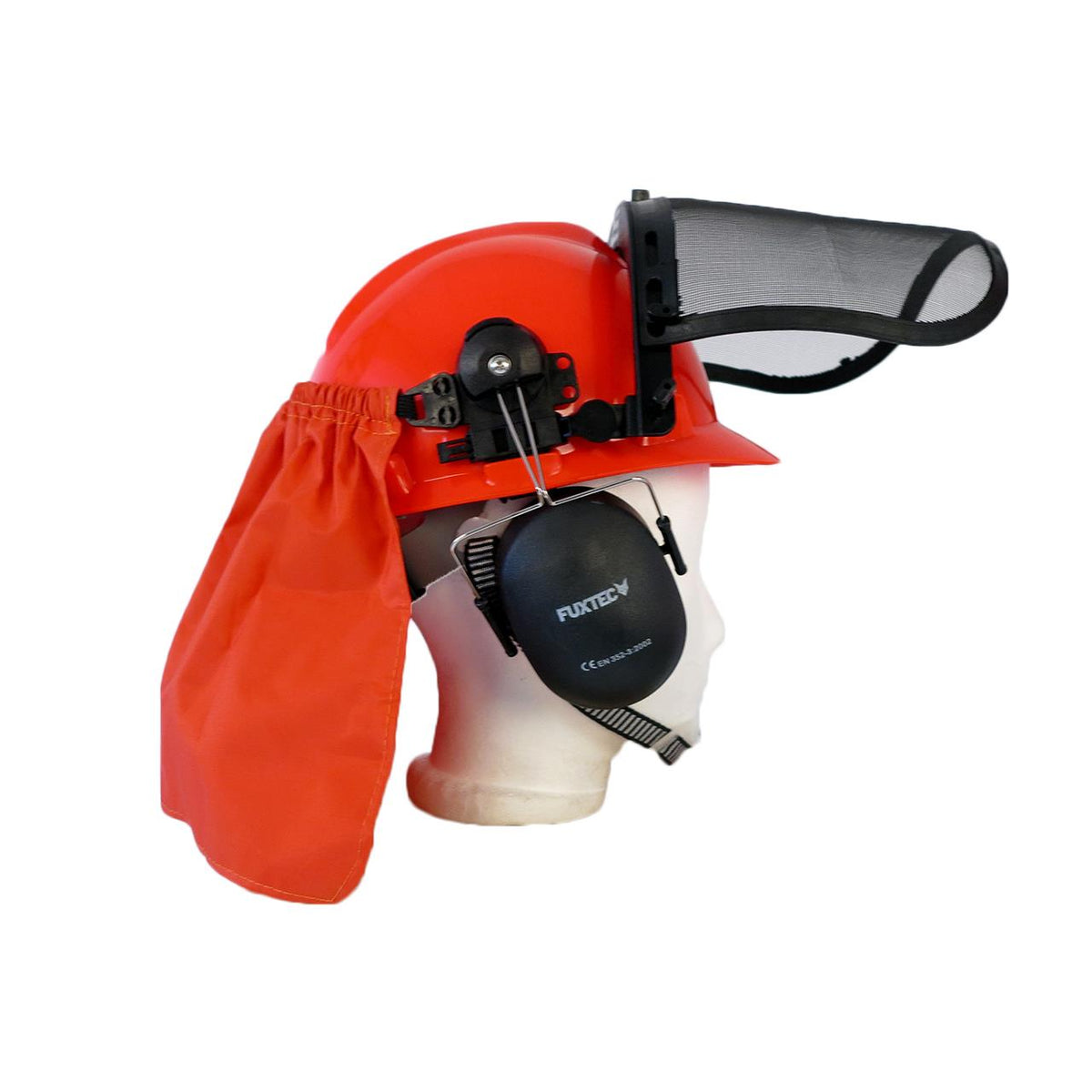 Bild 1 B-WARE FUXTEC Forstschutzhelm mit Nackenschutz